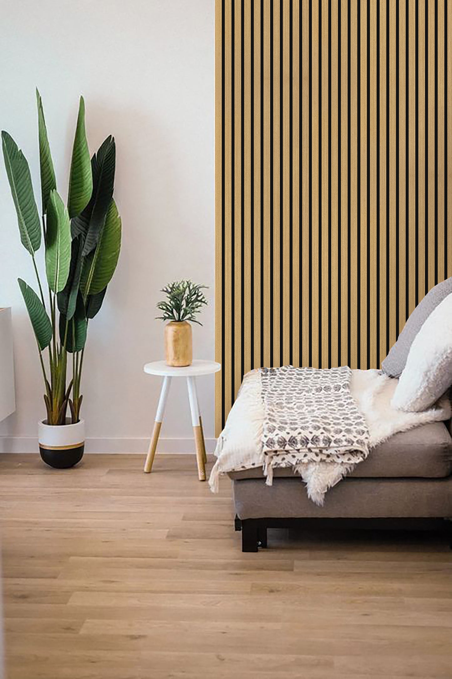 DELUX Pannelli Acustici Legno 270x60 cm - Rovere Scuro
