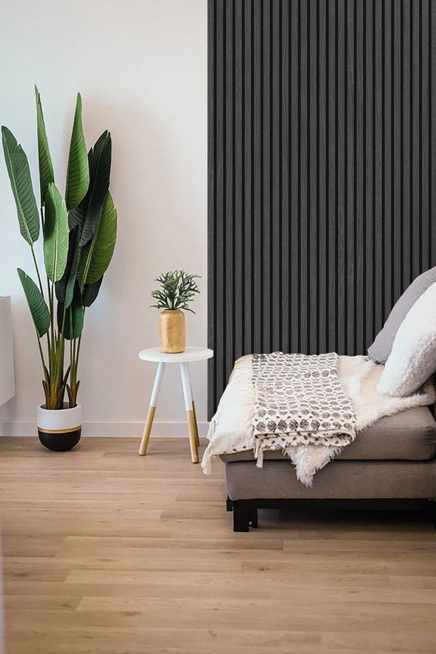 DELUX Pannelli Acustici Legno 270x60 cm - Ebano Africano