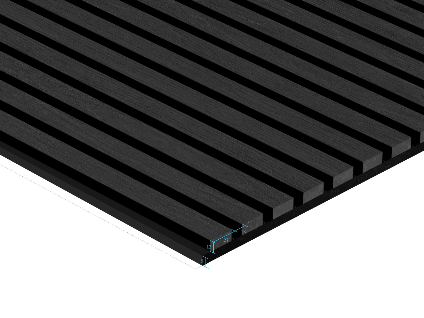 DELUX Pannelli Acustici Legno 270x60 cm - Ebano Africano