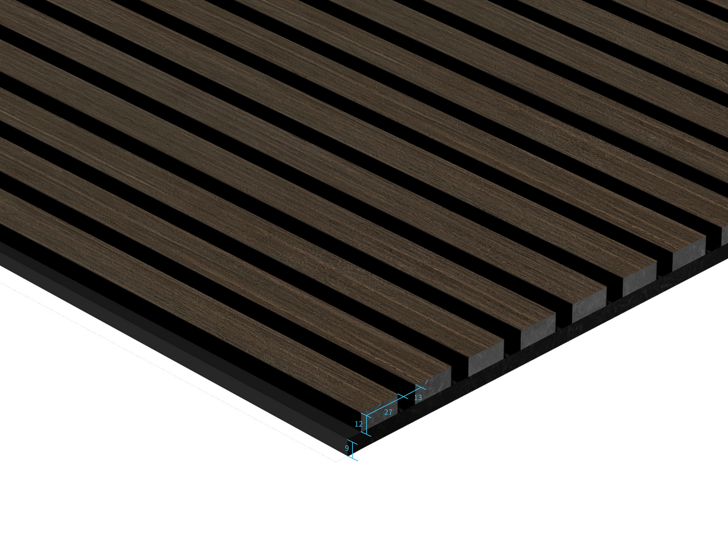 DELUX Pannelli Acustici Legno 270x60 cm - Wenge