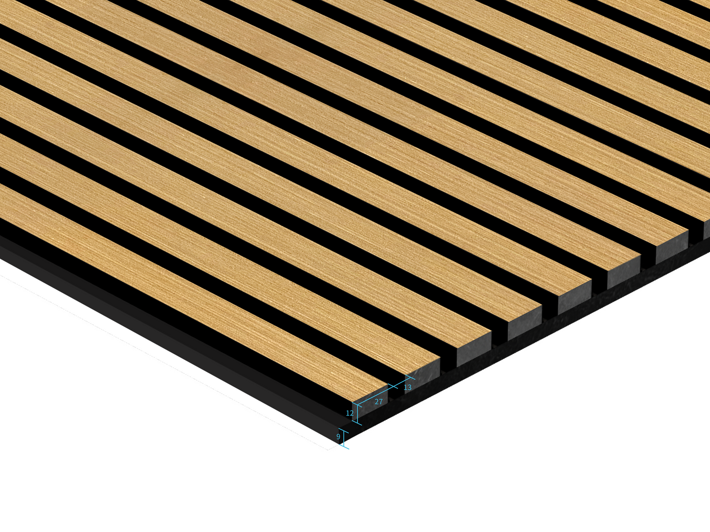 DELUX Pannelli Acustici Legno 270x60 cm - Rovere Scuro