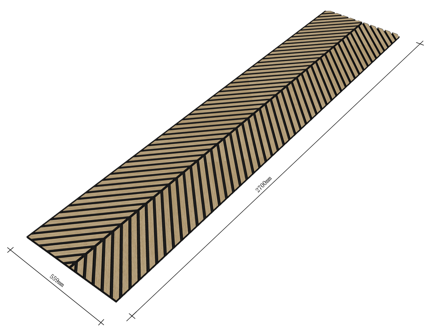 DELUX Pannelli Acustici Legno 270x60 cm - Rovere Herringbone
