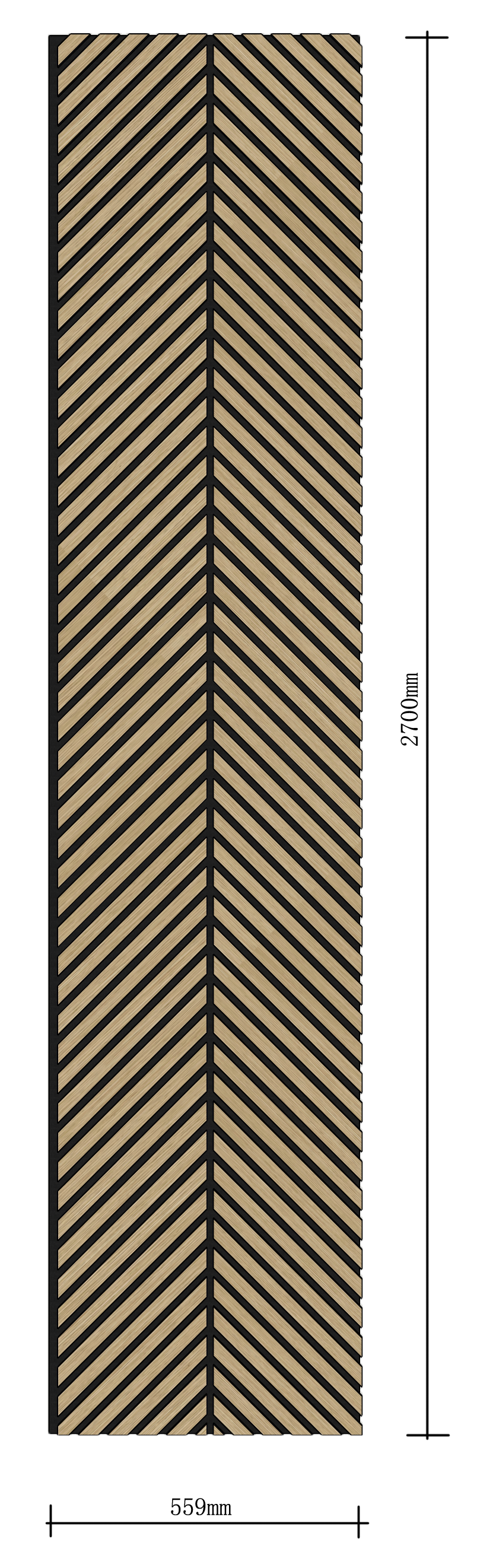 DELUX Pannelli Acustici Legno 270x60 cm - Rovere Herringbone