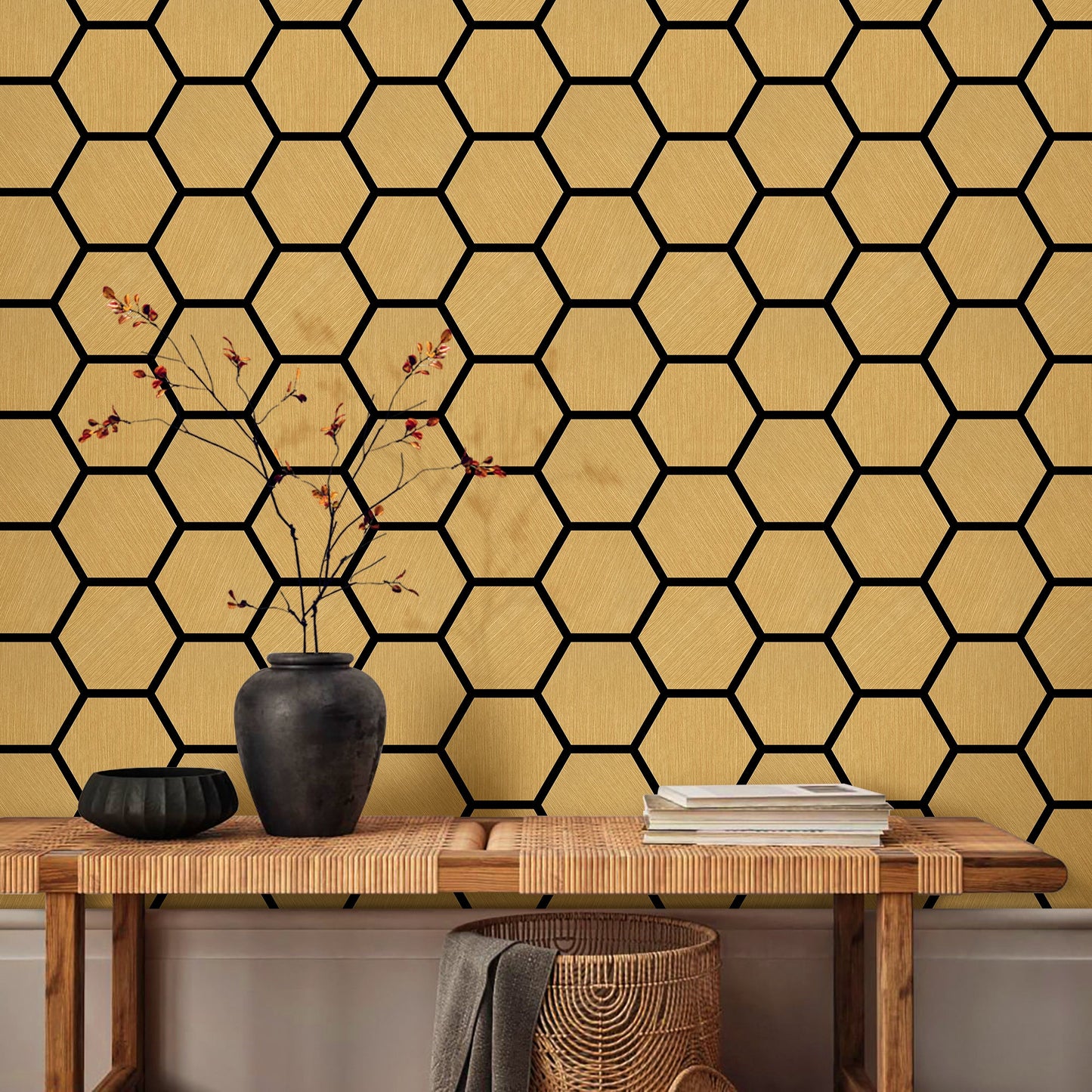 HEXAGON Pannelli Acustici Legno 76x62 cm - Rovere, 2 pezzi